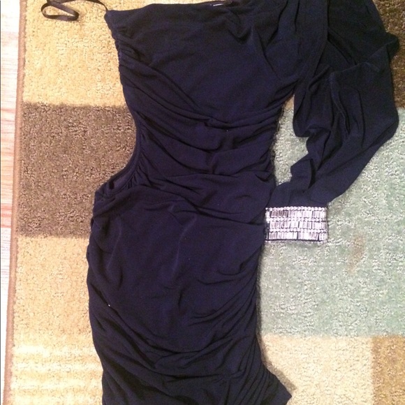 One sided dress.  Color navy. - Picture 8 of 8